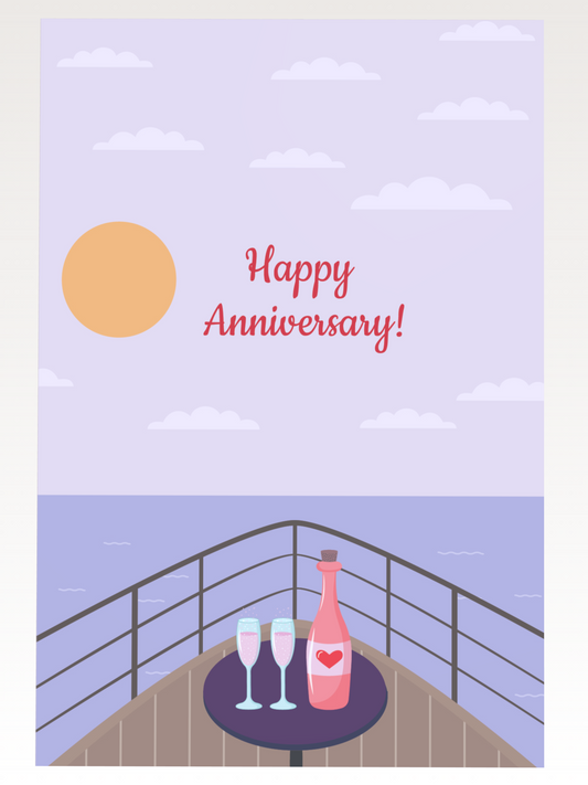 Romantic Cruise Anniversary Card