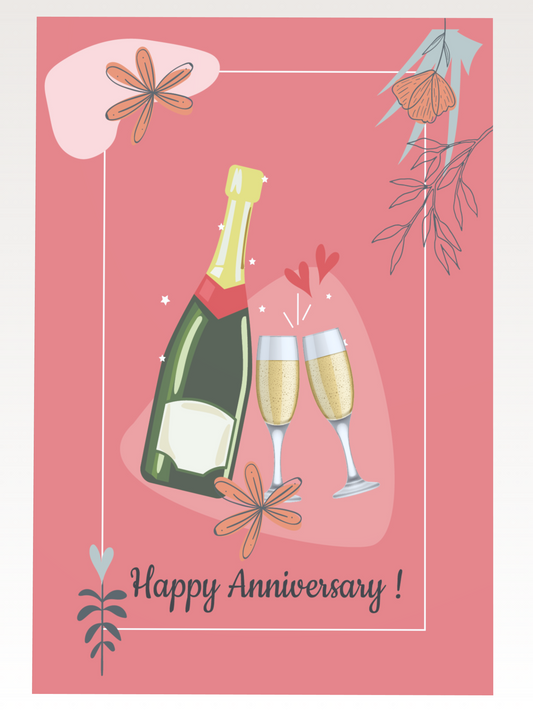 Champagne Toast Anniversary Card