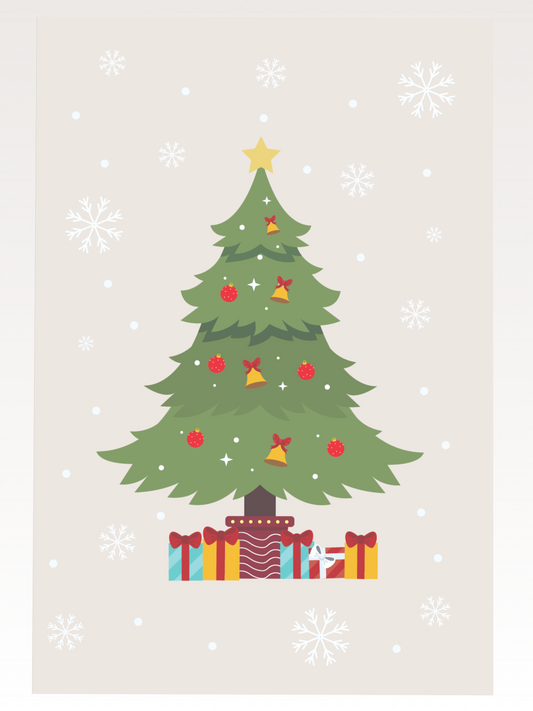 Joyful Christmas Tree & Presents Christmas Card