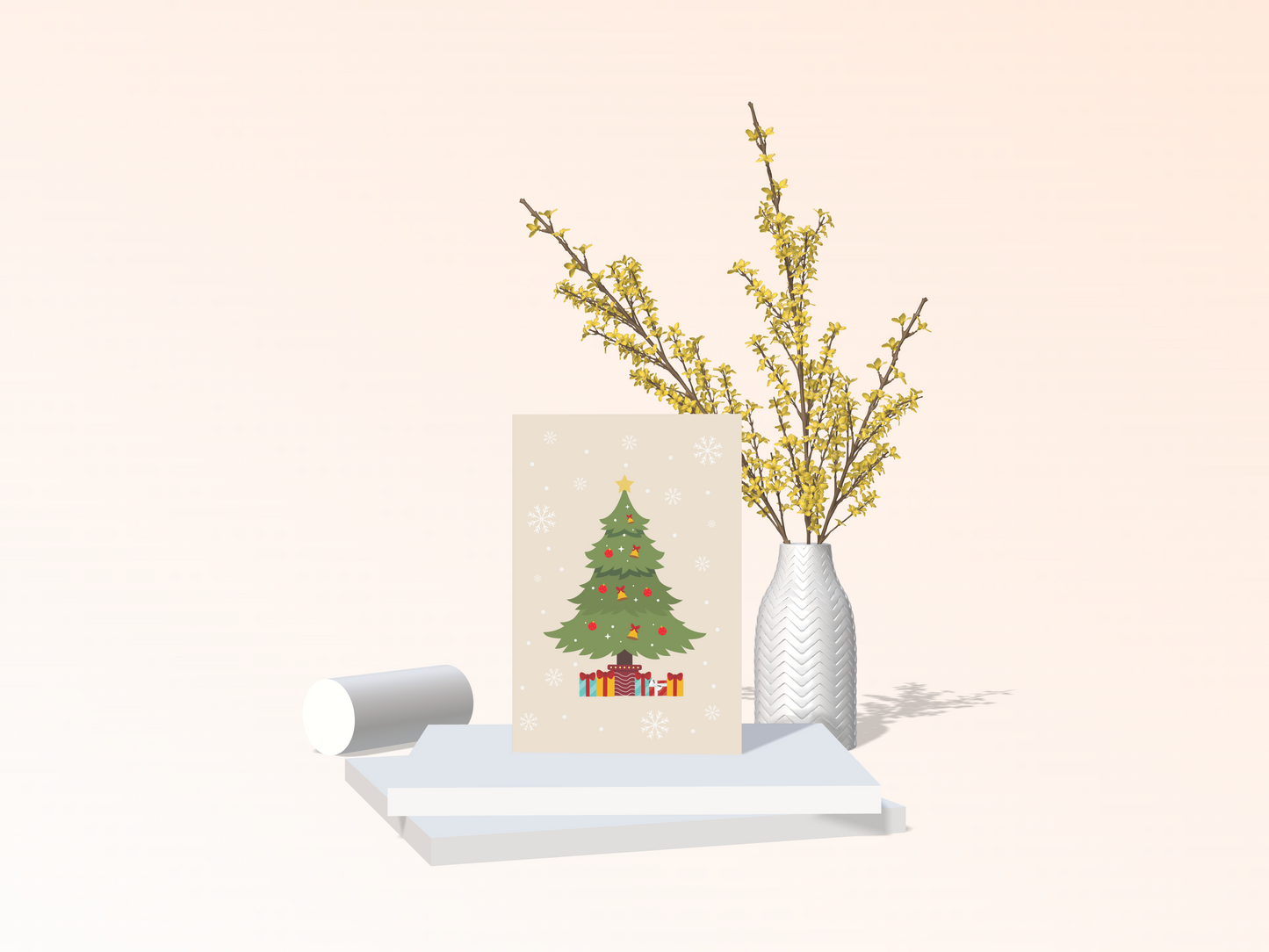 Joyful Christmas Tree & Presents Christmas Card