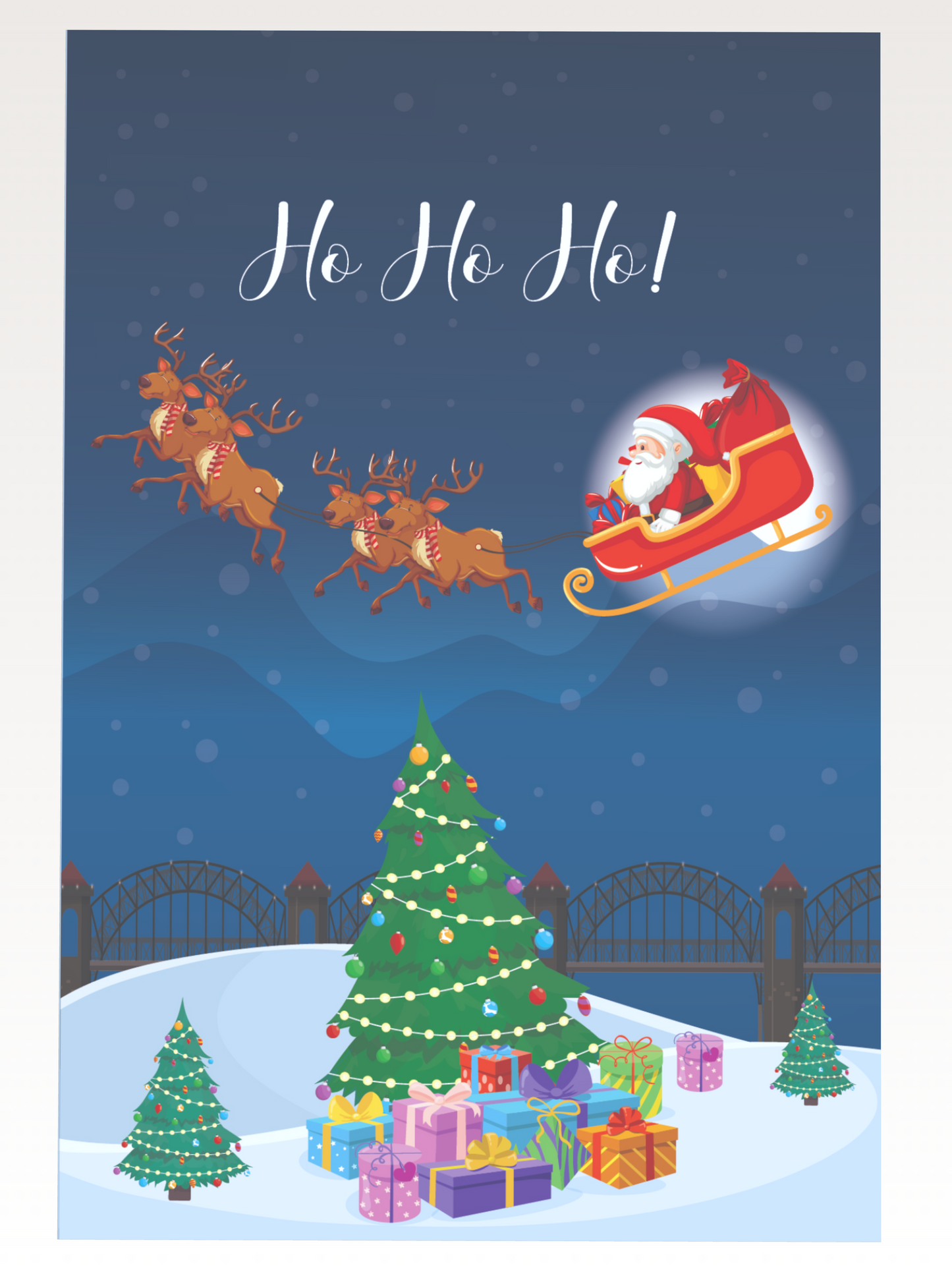 Santa & Sleigh Christmas Card