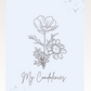 Black & White Flower Condolences Card