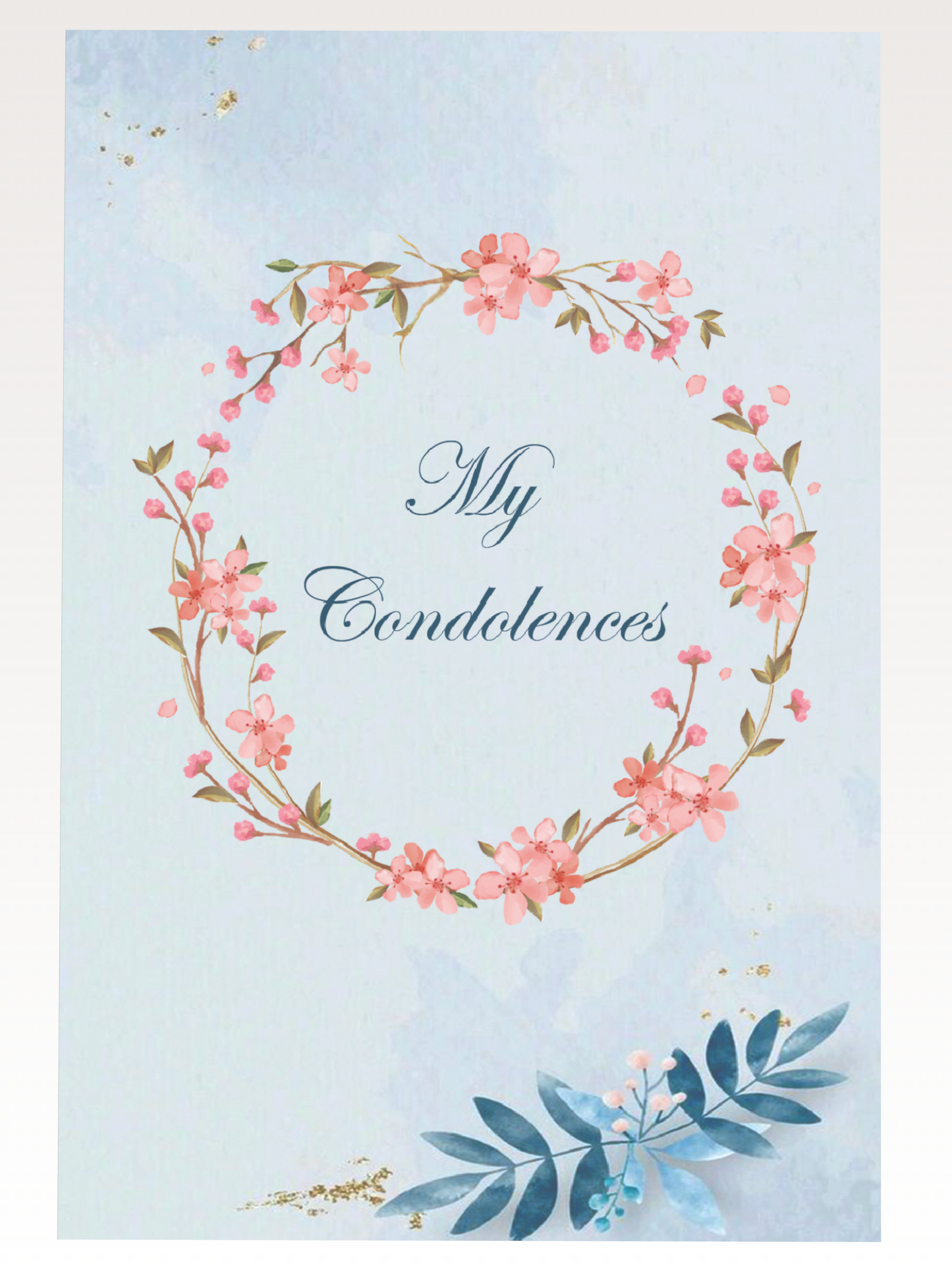 Flower Wreath Condolences Card