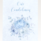 Light Blue Flowers Condolences Card