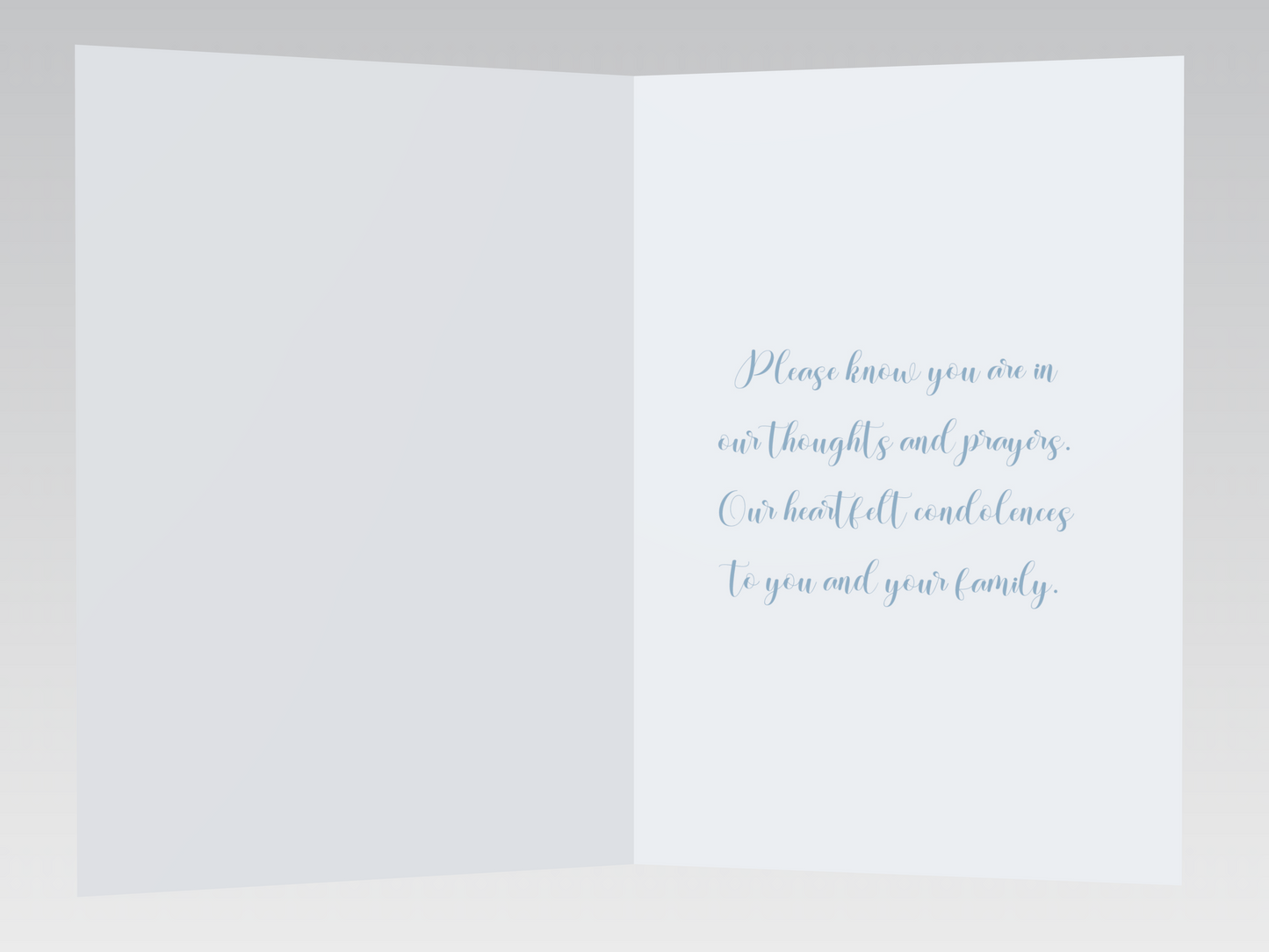 Light Blue Flowers Condolences Card