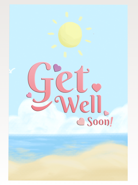 Sunny Beach Day Get Well Soon Card