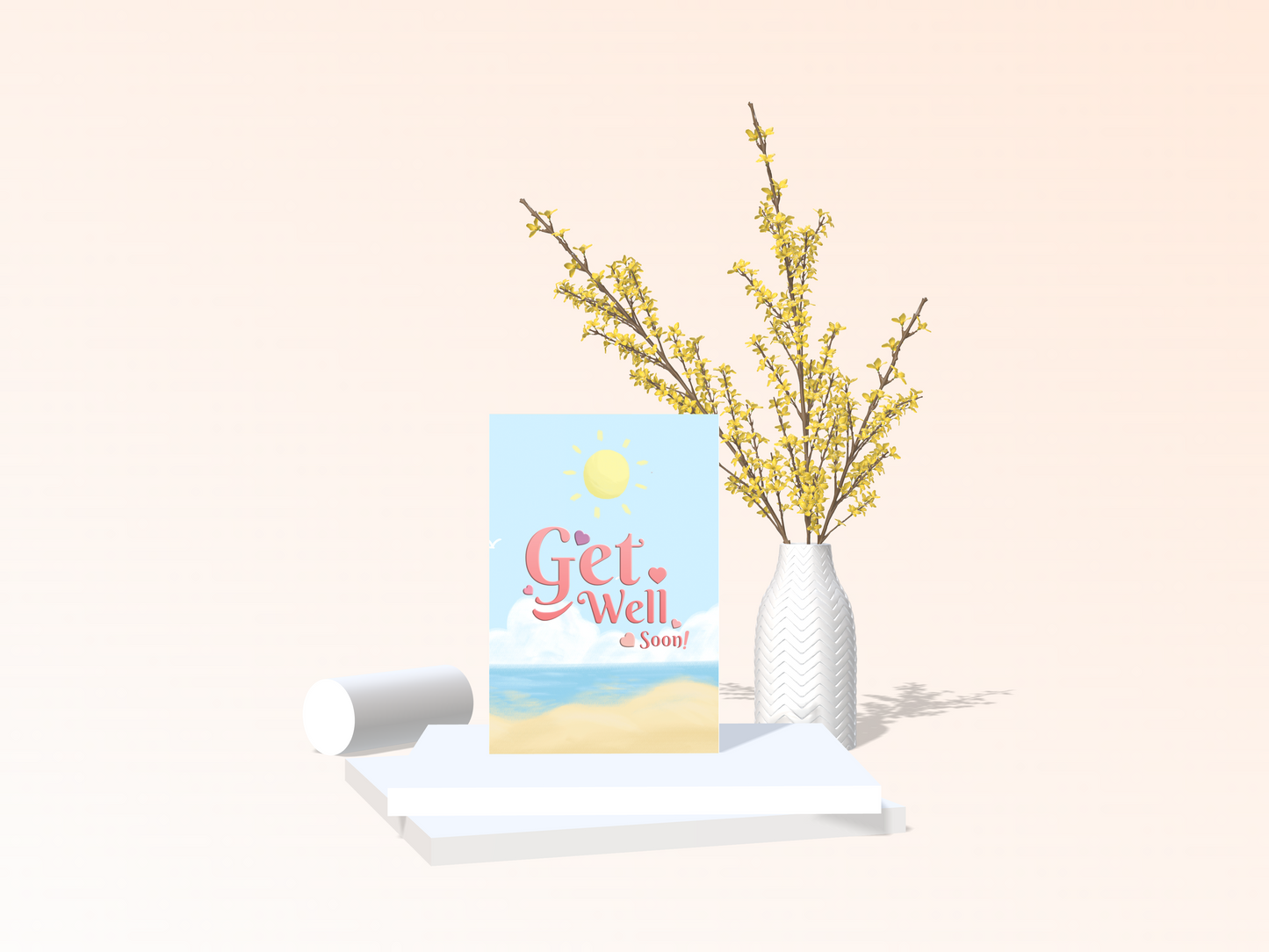 Sunny Beach Day Get Well Soon Card