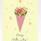 Pink Flower Bouquet Mothers Day Card