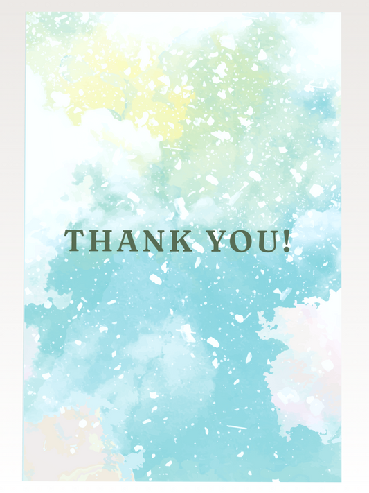 Blue & Green Speckled Thank You Card