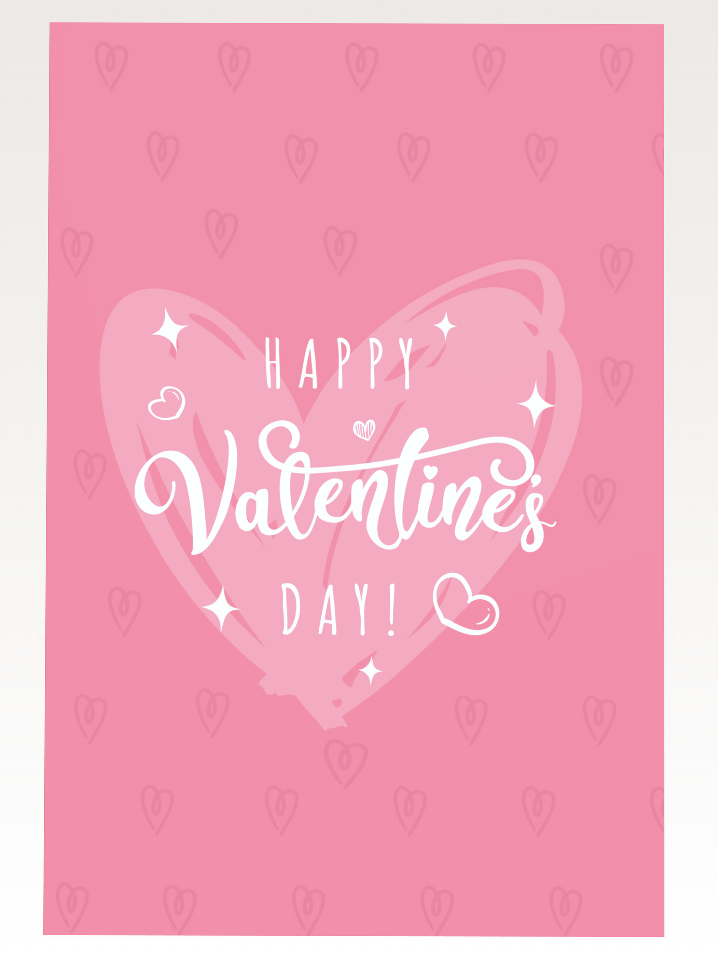 Pink Heart Valentines Card