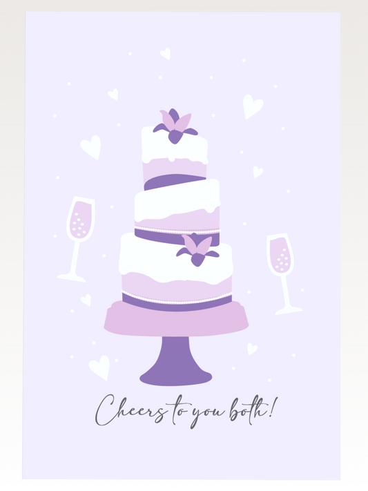 Purple & Pink Wedding Card