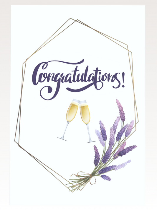 Champagne & Flowers Wedding Card